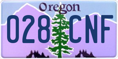 OR license plate 028CNF