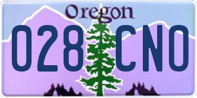 OR license plate 028CNO