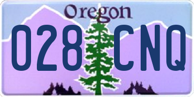 OR license plate 028CNQ