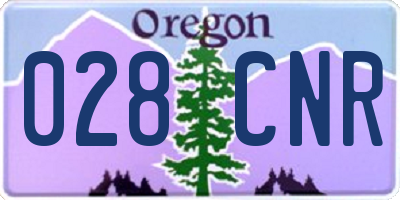 OR license plate 028CNR