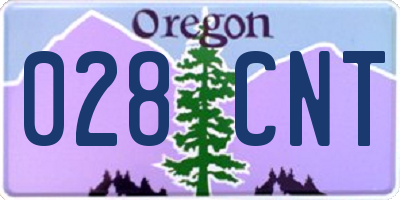 OR license plate 028CNT