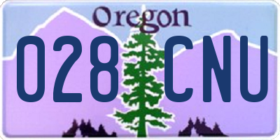 OR license plate 028CNU