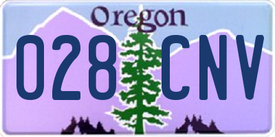 OR license plate 028CNV