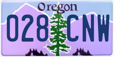 OR license plate 028CNW