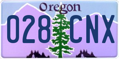 OR license plate 028CNX