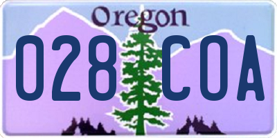 OR license plate 028COA