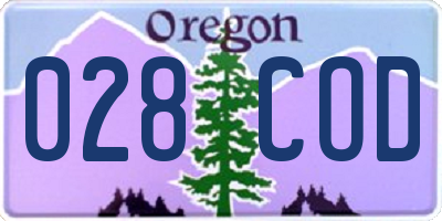 OR license plate 028COD