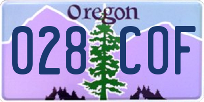 OR license plate 028COF