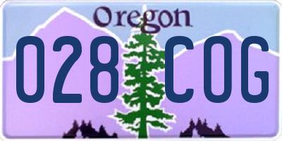 OR license plate 028COG