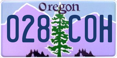 OR license plate 028COH