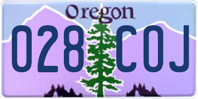 OR license plate 028COJ
