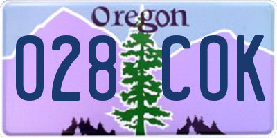 OR license plate 028COK