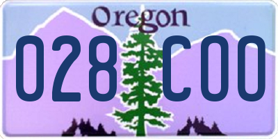 OR license plate 028COO