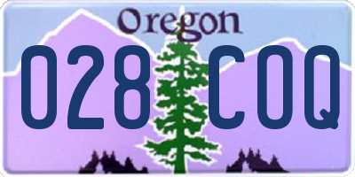 OR license plate 028COQ