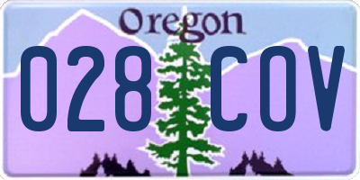 OR license plate 028COV