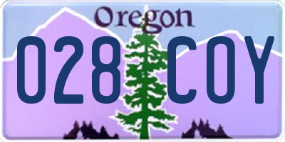 OR license plate 028COY