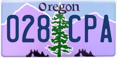 OR license plate 028CPA