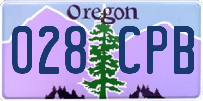OR license plate 028CPB