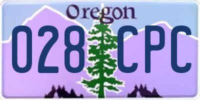 OR license plate 028CPC