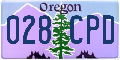 OR license plate 028CPD