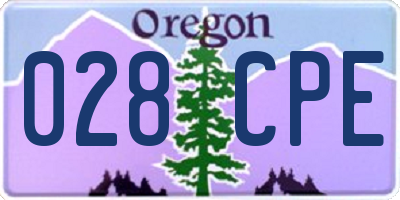 OR license plate 028CPE