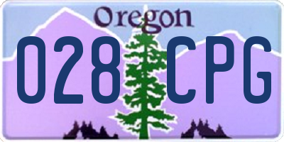 OR license plate 028CPG