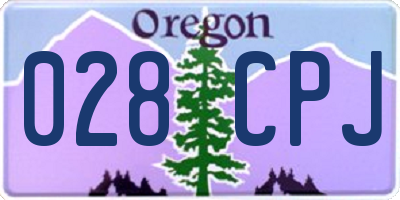 OR license plate 028CPJ