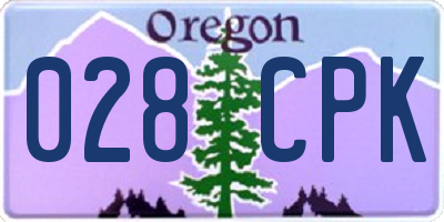 OR license plate 028CPK