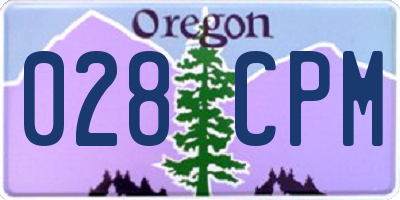 OR license plate 028CPM