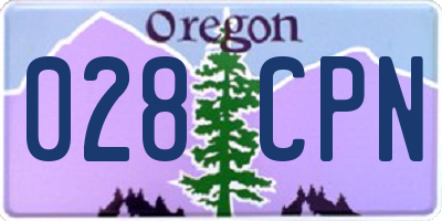 OR license plate 028CPN