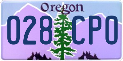OR license plate 028CPO
