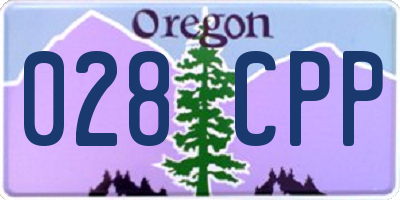 OR license plate 028CPP