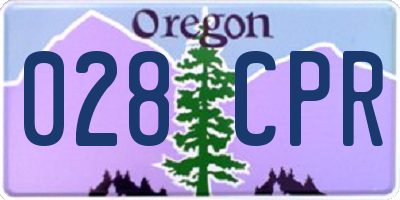 OR license plate 028CPR
