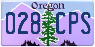 OR license plate 028CPS