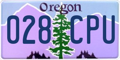OR license plate 028CPU