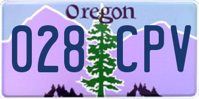OR license plate 028CPV