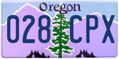 OR license plate 028CPX
