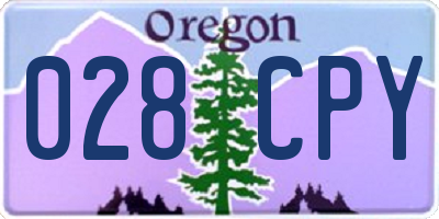 OR license plate 028CPY