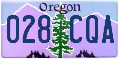 OR license plate 028CQA