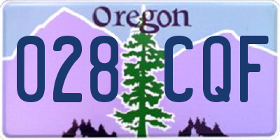 OR license plate 028CQF