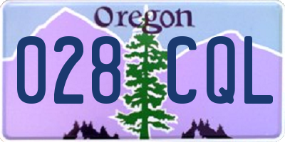 OR license plate 028CQL