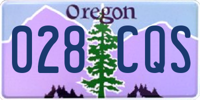OR license plate 028CQS