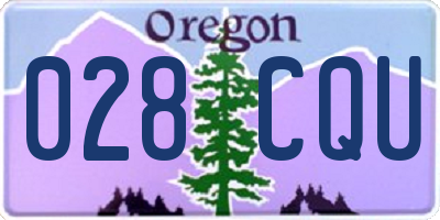 OR license plate 028CQU