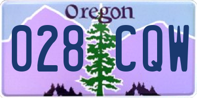 OR license plate 028CQW