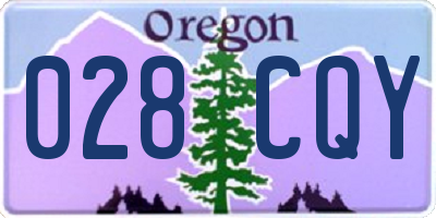 OR license plate 028CQY
