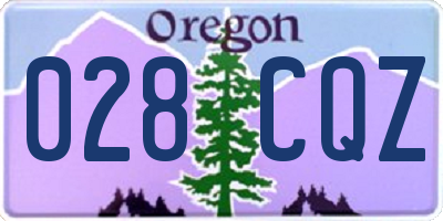 OR license plate 028CQZ
