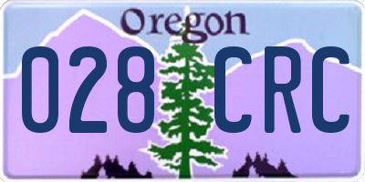 OR license plate 028CRC