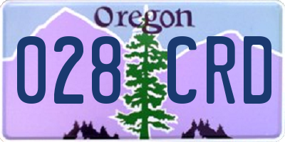 OR license plate 028CRD
