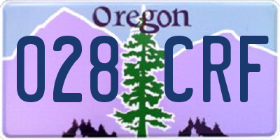 OR license plate 028CRF