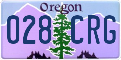 OR license plate 028CRG